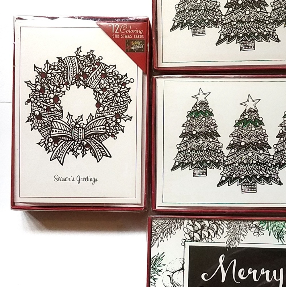 Coloring Christmas Cards 7 sets of 12 cards - Picture 4 of 8